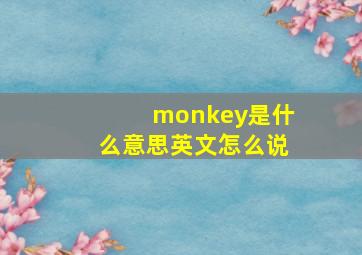 monkey是什么意思英文怎么说