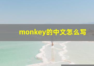 monkey的中文怎么写