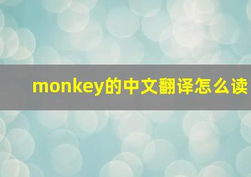 monkey的中文翻译怎么读