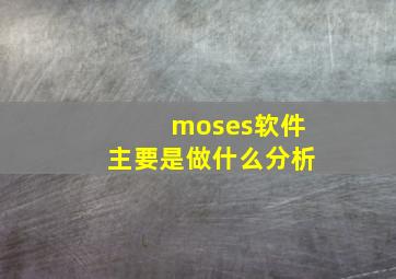 moses软件主要是做什么分析