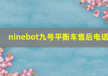 ninebot九号平衡车售后电话