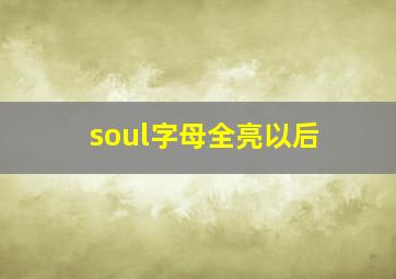 soul字母全亮以后