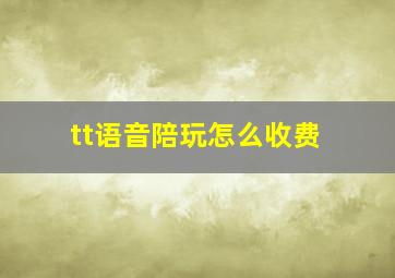 tt语音陪玩怎么收费