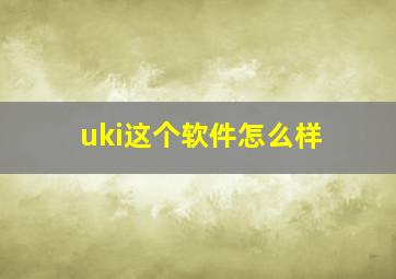 uki这个软件怎么样