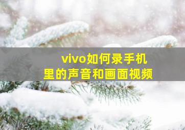 vivo如何录手机里的声音和画面视频