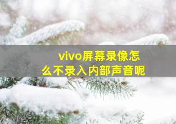 vivo屏幕录像怎么不录入内部声音呢