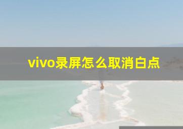 vivo录屏怎么取消白点