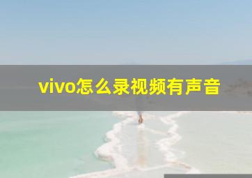 vivo怎么录视频有声音