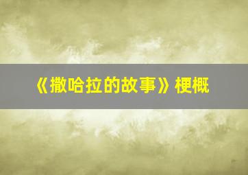 《撒哈拉的故事》梗概