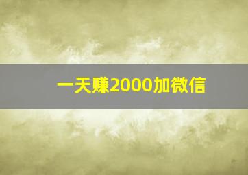 一天赚2000加微信