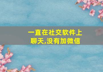 一直在社交软件上聊天,没有加微信