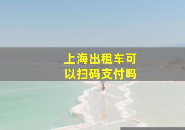 上海出租车可以扫码支付吗