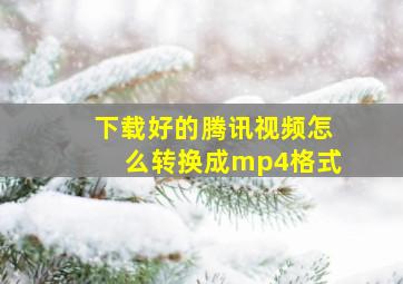 下载好的腾讯视频怎么转换成mp4格式