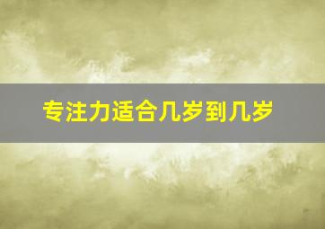 专注力适合几岁到几岁