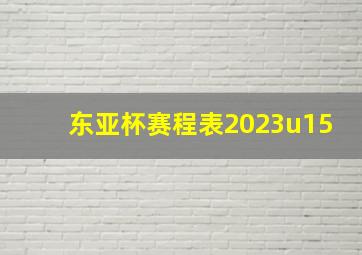 东亚杯赛程表2023u15