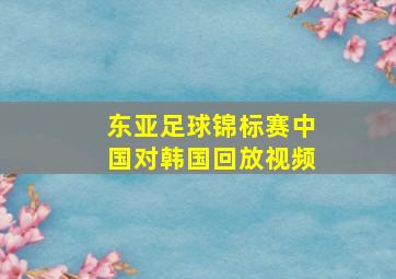 东亚足球锦标赛中国对韩国回放视频