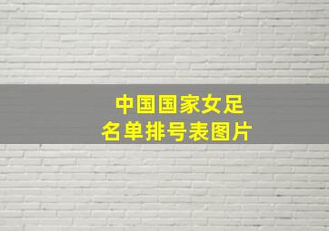 中国国家女足名单排号表图片