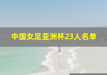 中国女足亚洲杯23人名单