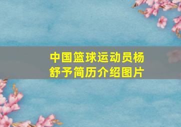 中国篮球运动员杨舒予简历介绍图片