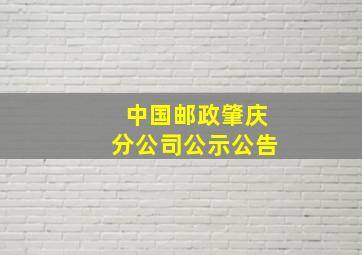 中国邮政肇庆分公司公示公告