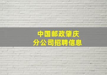 中国邮政肇庆分公司招聘信息