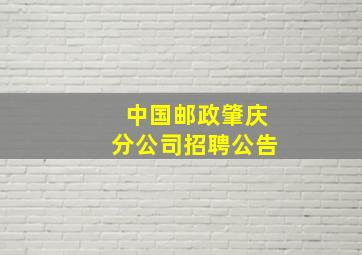 中国邮政肇庆分公司招聘公告