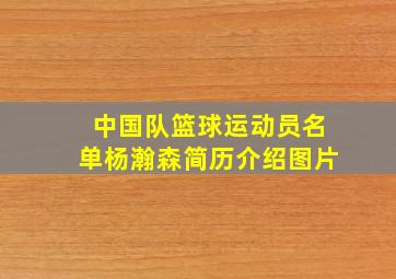 中国队篮球运动员名单杨瀚森简历介绍图片