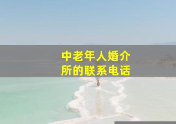 中老年人婚介所的联系电话