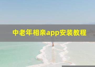 中老年相亲app安装教程