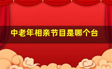 中老年相亲节目是哪个台