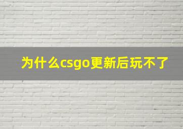 为什么csgo更新后玩不了