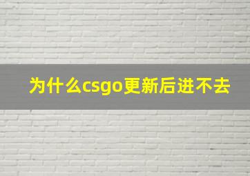 为什么csgo更新后进不去