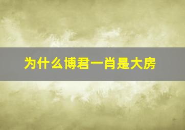 为什么博君一肖是大房