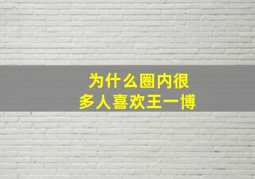 为什么圈内很多人喜欢王一博