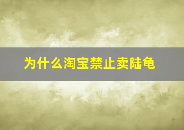 为什么淘宝禁止卖陆龟