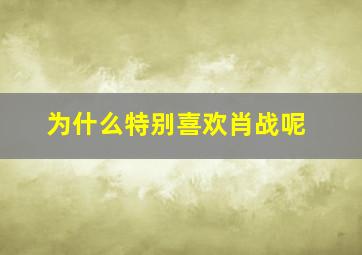 为什么特别喜欢肖战呢