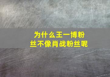 为什么王一博粉丝不像肖战粉丝呢