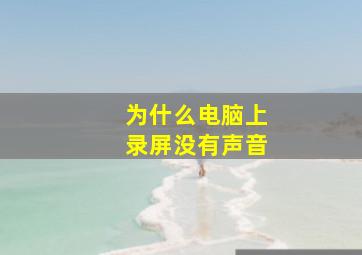 为什么电脑上录屏没有声音