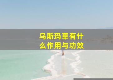 乌斯玛草有什么作用与功效