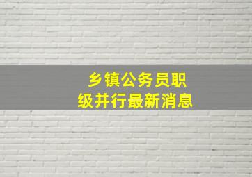 乡镇公务员职级并行最新消息