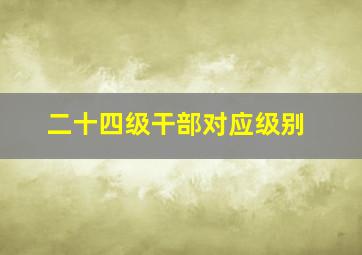 二十四级干部对应级别