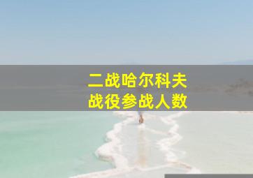 二战哈尔科夫战役参战人数