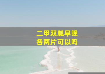 二甲双胍早晚各两片可以吗