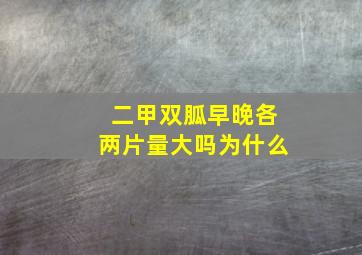 二甲双胍早晚各两片量大吗为什么