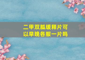 二甲双胍缓释片可以早晚各服一片吗