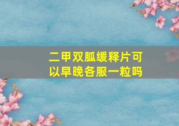 二甲双胍缓释片可以早晚各服一粒吗