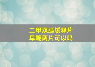 二甲双胍缓释片早晚两片可以吗