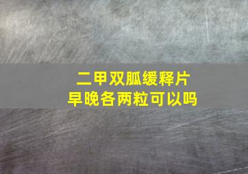 二甲双胍缓释片早晚各两粒可以吗