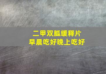 二甲双胍缓释片早晨吃好晚上吃好