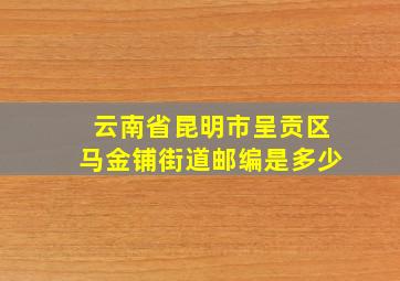 云南省昆明市呈贡区马金铺街道邮编是多少